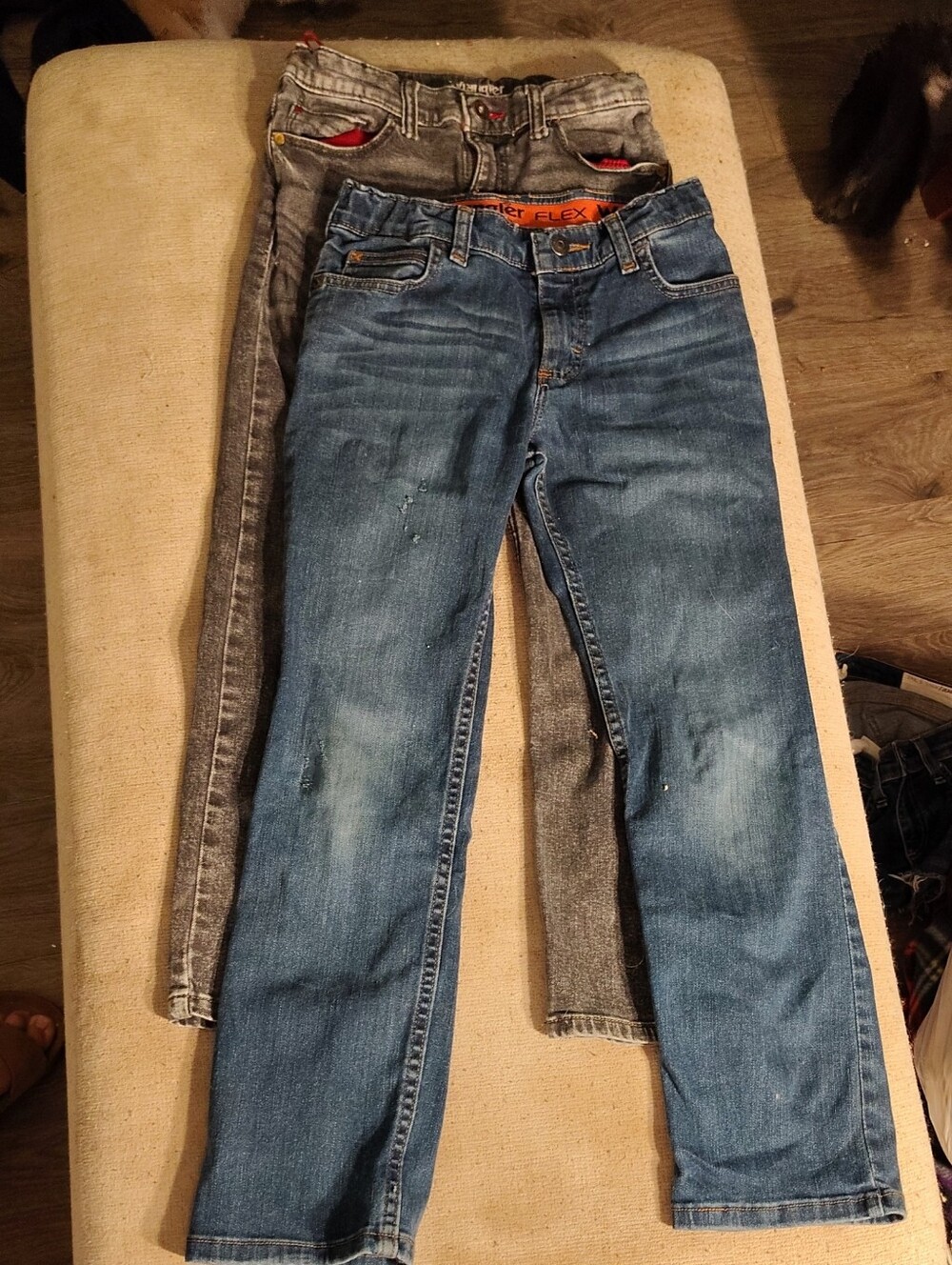 Boys SZ 10 Wrangler Bundle BlackBlue Denim Jeans -Slim Straight Fit Adjust VGEUC